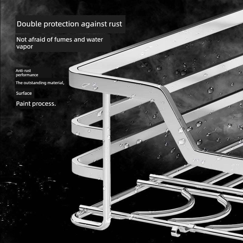 柜式拉篮式抽屉,纳米304不锈钢双层柜式抽屉,储藏调料,内置菜盘