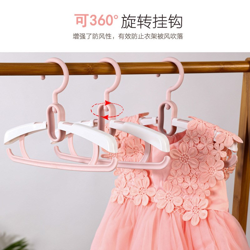 儿童衣架家用伸缩防滑衣撑小孩新生宝宝专用小号婴幼儿加厚晾衣架