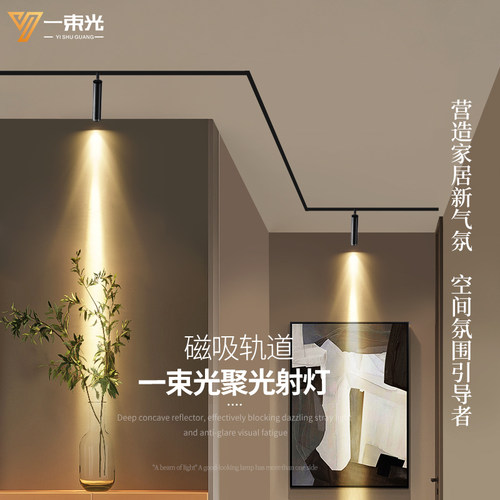 一束光聚光磁吸灯小角度度茶室氛围客厅灯