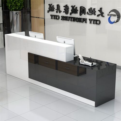 收银台烤漆前台接待台吧台桌子商用店铺小型理发店便利店现代