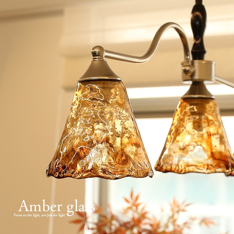 美拉德色系设计师款法式复古中古风新款高级餐厅饭厅玻璃吊灯灯具