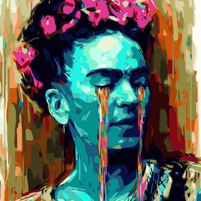 数字油画diy减压画客厅手工填色人物油彩画Fid hlo弗里达卡罗