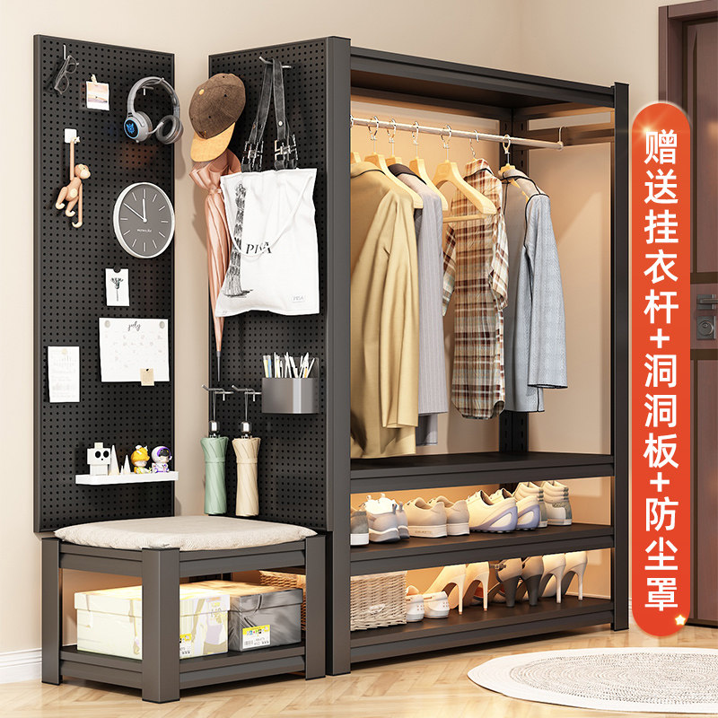 货架挂衣架室内衣帽架出租房衣橱组装角钢