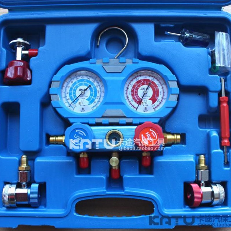 曾氏汽车空调冷媒加氟表组雪种压力表加氨表空调工具