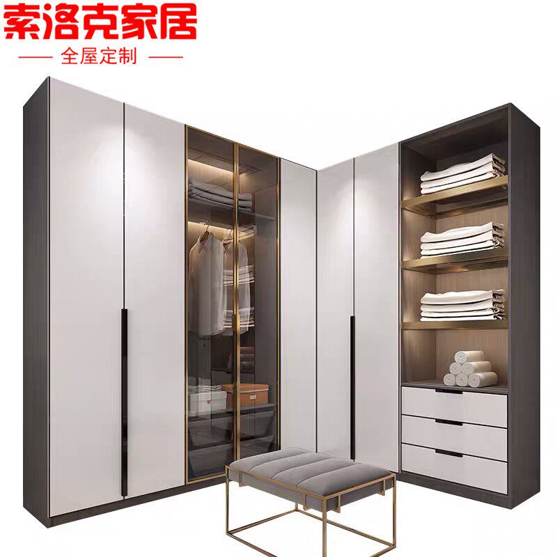 北京整体定制衣帽间全屋家具欧式卧室柜子推拉门