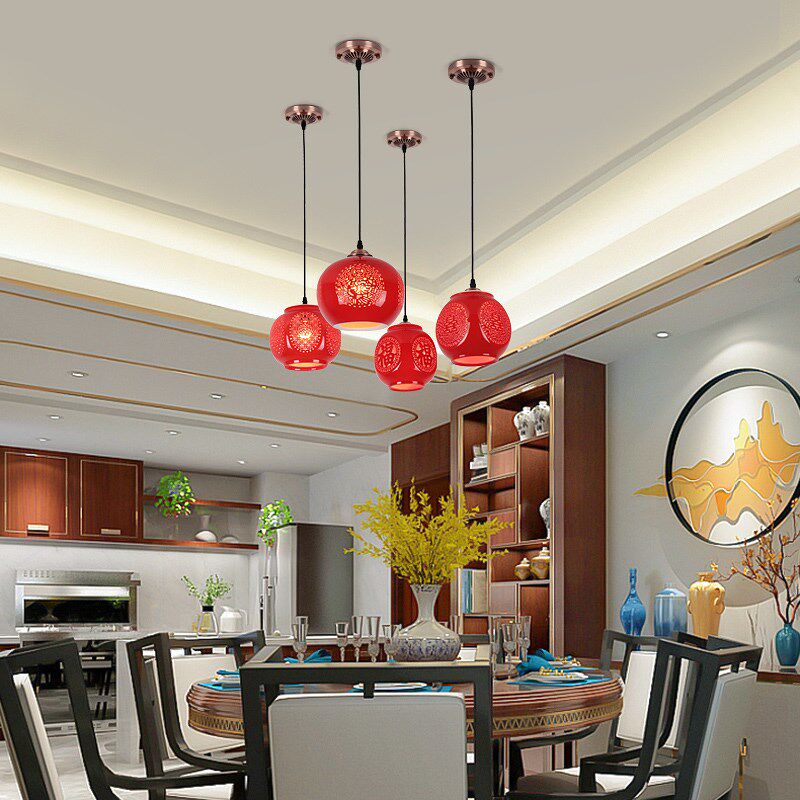 阳台红色灯笼小吊灯古典喜庆家用吧台茶楼走廊过道门厅飘窗灯,家装灯饰光源,客厅吊灯,淘宝优惠券,粉丝福利购,淘宝优惠卷