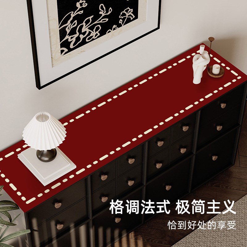 桌垫餐边柜垫黑色耐脏电视柜台面保护垫餐桌桌布免洗防油防水盖布