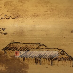 烟雨江南纯手工烙画精磨斑竹雕竹刻巧绘茶则茶具书法臂搁腕枕