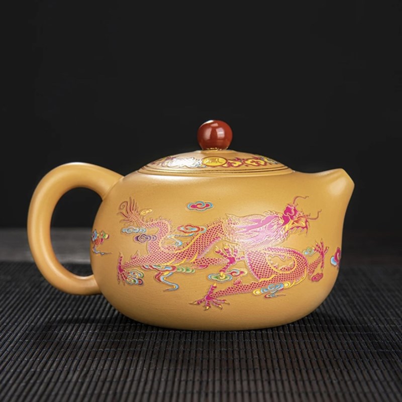 变色黄泥紫砂壶泡茶壶龙凤功夫茶具装大小容量西施壶单壶