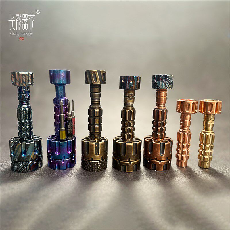 紫铜黄铜大马士革螺丝刀 陀螺战术螺丝刀D螺丝刀