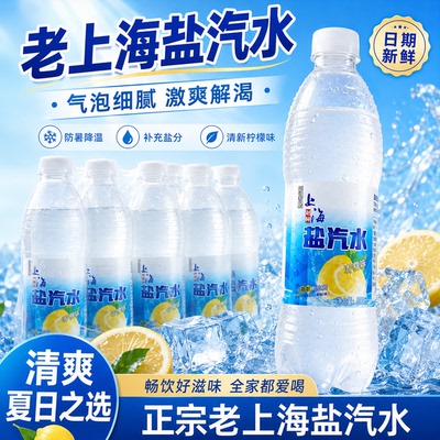 盐汽水老上海风味气水640ml整箱特价批柠檬口味无糖防暑碳酸饮料