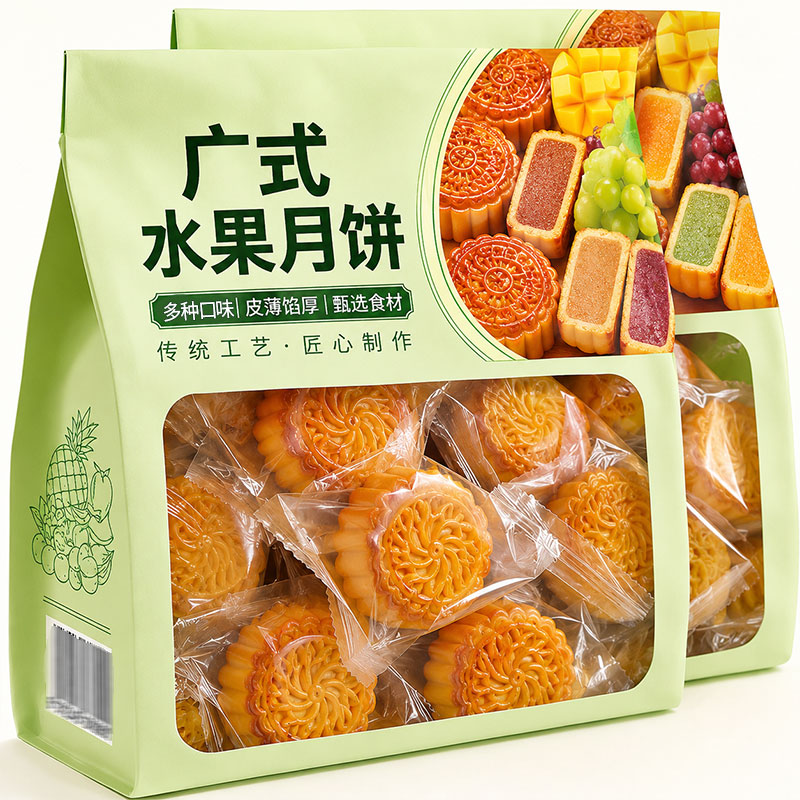 官方正品水果月饼广式果味夹心小月饼独立包装多味中秋月饼旗舰店