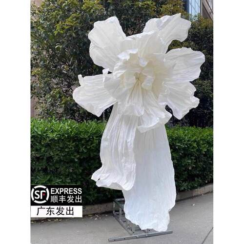 巨型纸花纸艺美塑花大型婚礼背景花装饰手工褶皱纸花橱窗美陈花艺