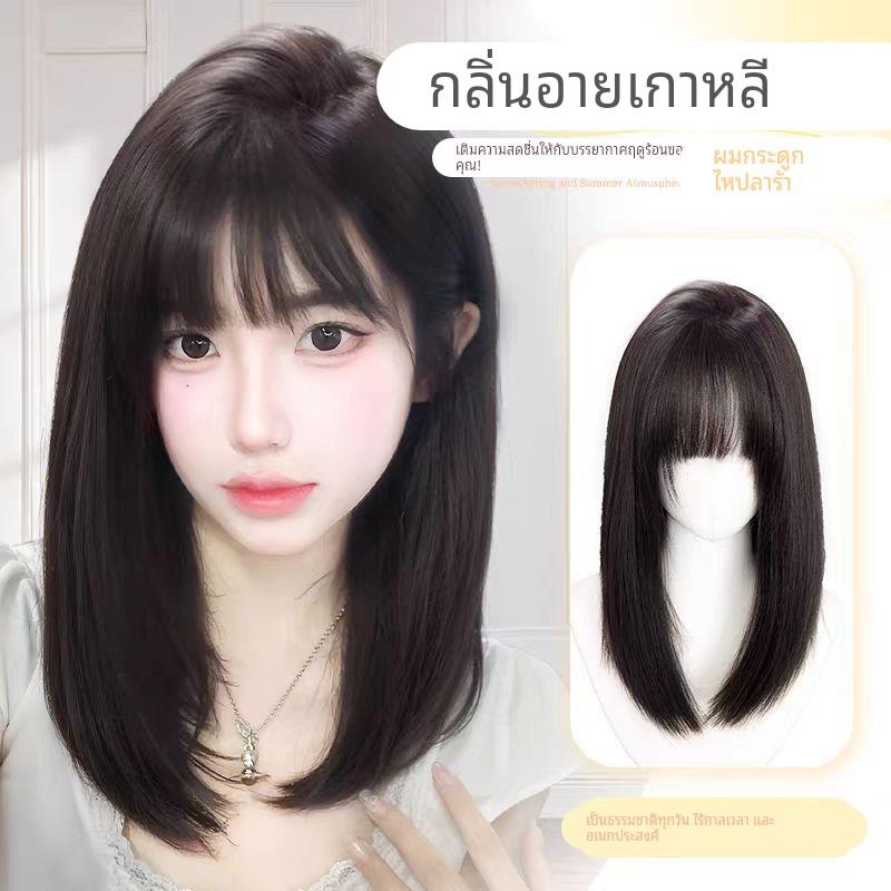 假发女黑棕色中长发减龄锁骨发自然甜美lolita长直发全头套