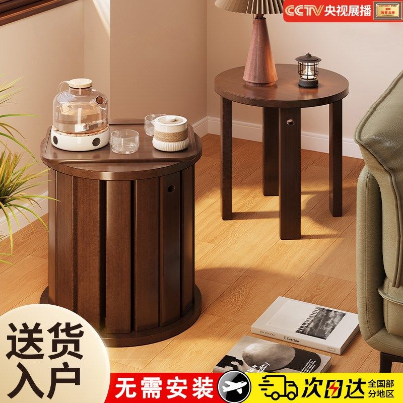 实木凳子可叠放家用叠叠乐带滑轮收纳堆叠凳客人备用凳新中式圆凳