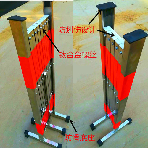 不锈钢加密推拉门 可固定伸缩围栏 门口活动施工隔离栏折叠栅栏门