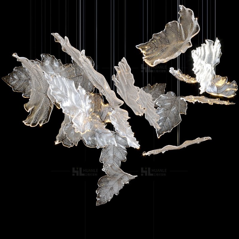 欢乐定制艺术沙盘售楼部灯具个性设计师四角星楼梯长型海星吊灯