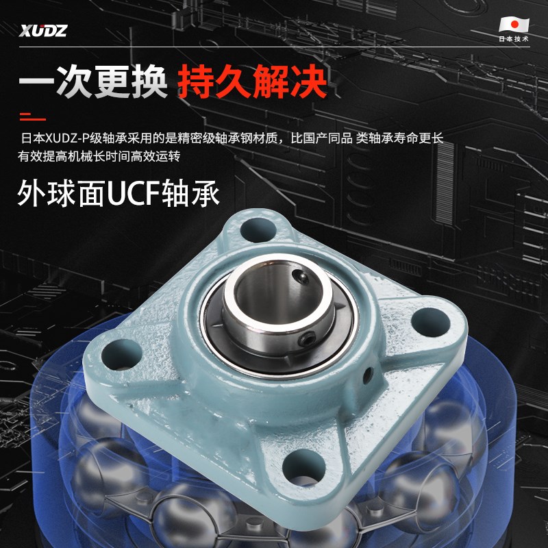 外球面轴承方形带座UCF05 F0 07 08 09高速10 11