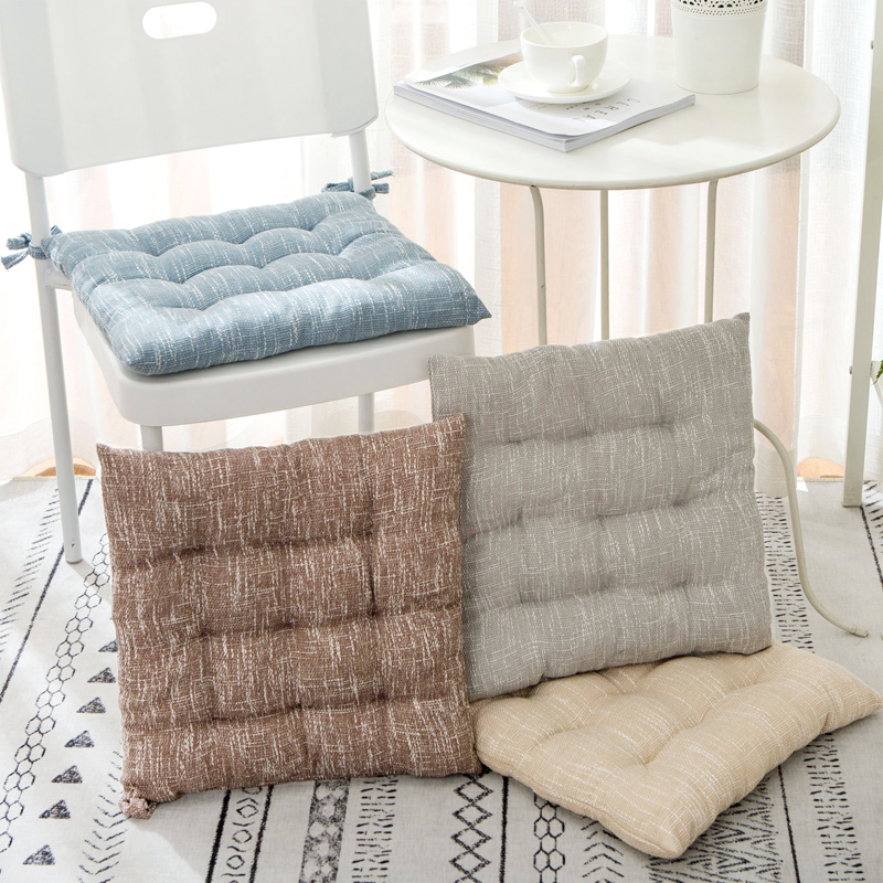 亚麻加厚坐垫餐桌椅垫板冬季棉麻办公室椅子学生宿舍久坐屁垫