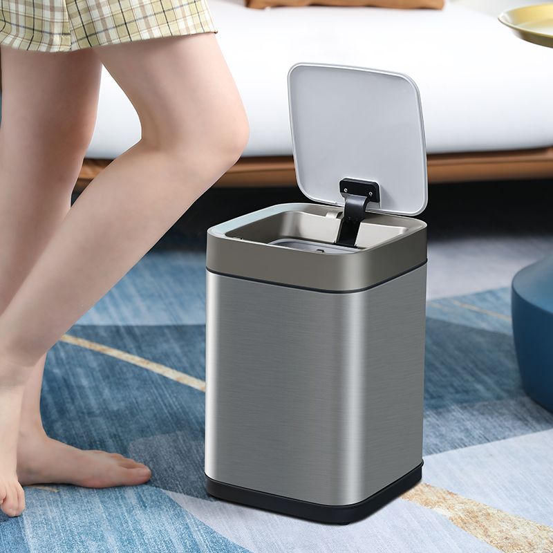 家用不锈钢卧室客厅卫生间厕所自动带盖办公室纸篓