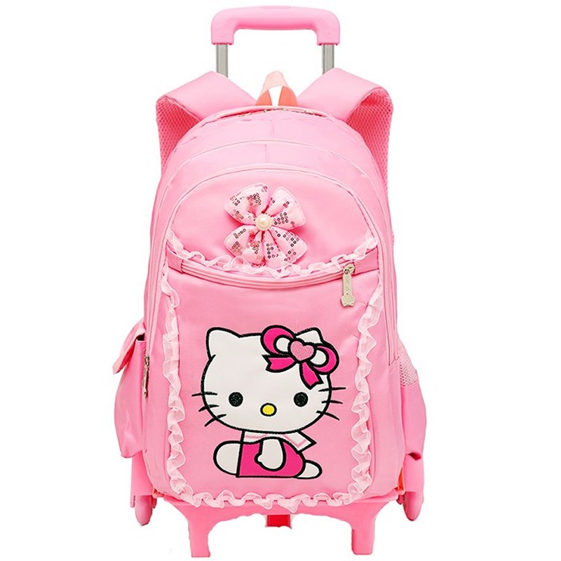 专业闪光可拆卸男女童拉杆书包小学生1-3-5升级两用减负手拉式拖