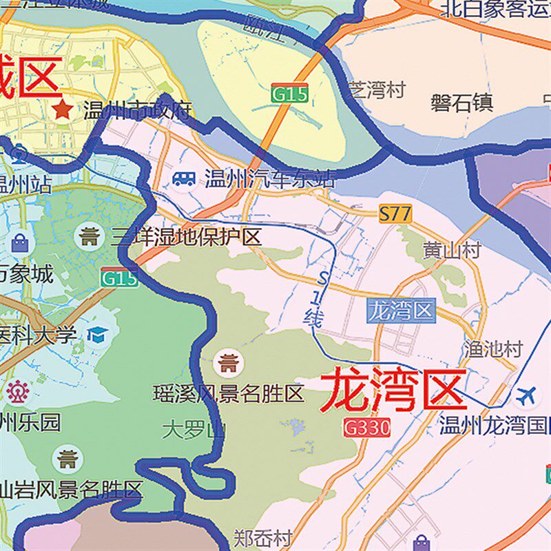 22新款温州市地图图办公室挂图高防水墙壁超大装饰画定制