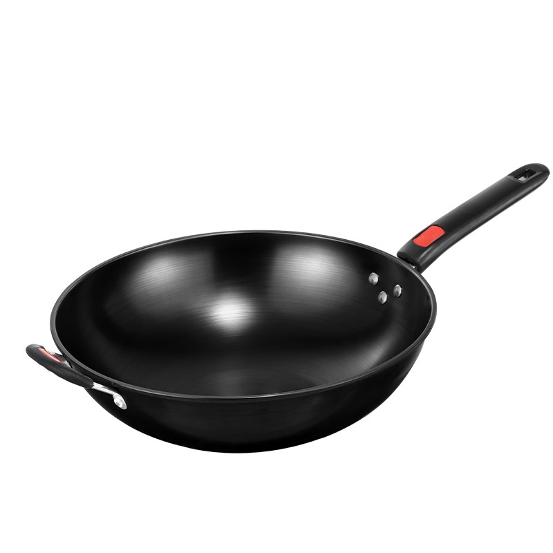 凹形电磁炉专用炒锅铁锅圆凹底不生锈无涂层燃气灶适用炒菜凹面锅