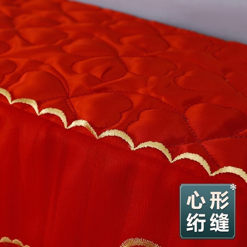 红色空调罩挂式结婚喜庆防直吹卧室全包蕾丝挂机罩空调防尘罩