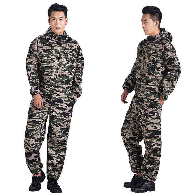 连体劳保服 连体工作服 防护服防尘服迷彩连体汽修服喷塑打磨防新