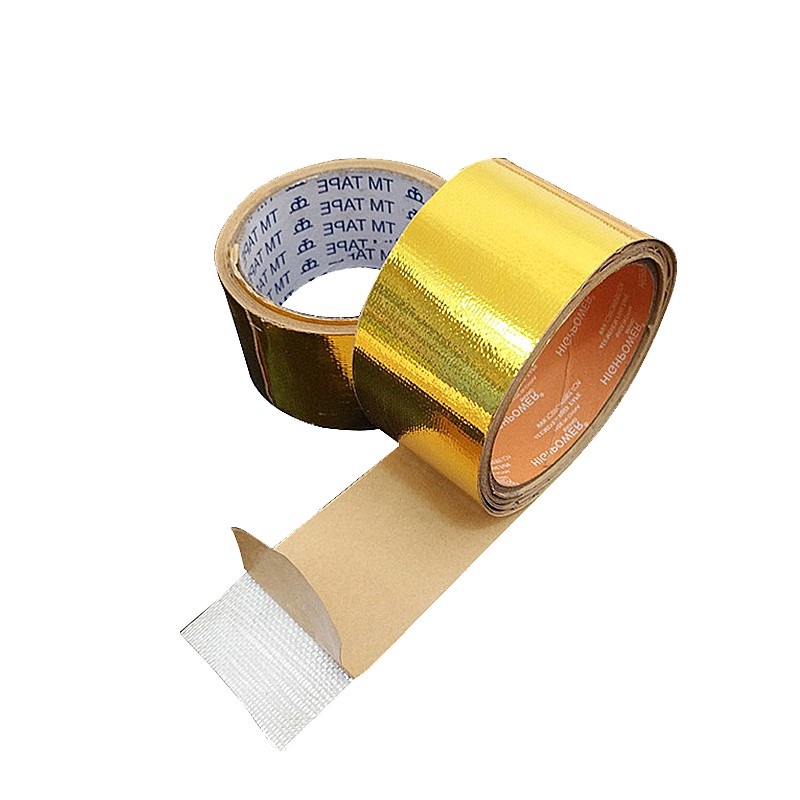 热水器油烟管隔热密封耐高温玻璃纤维自粘带 金色铝箔抗撕裂胶带