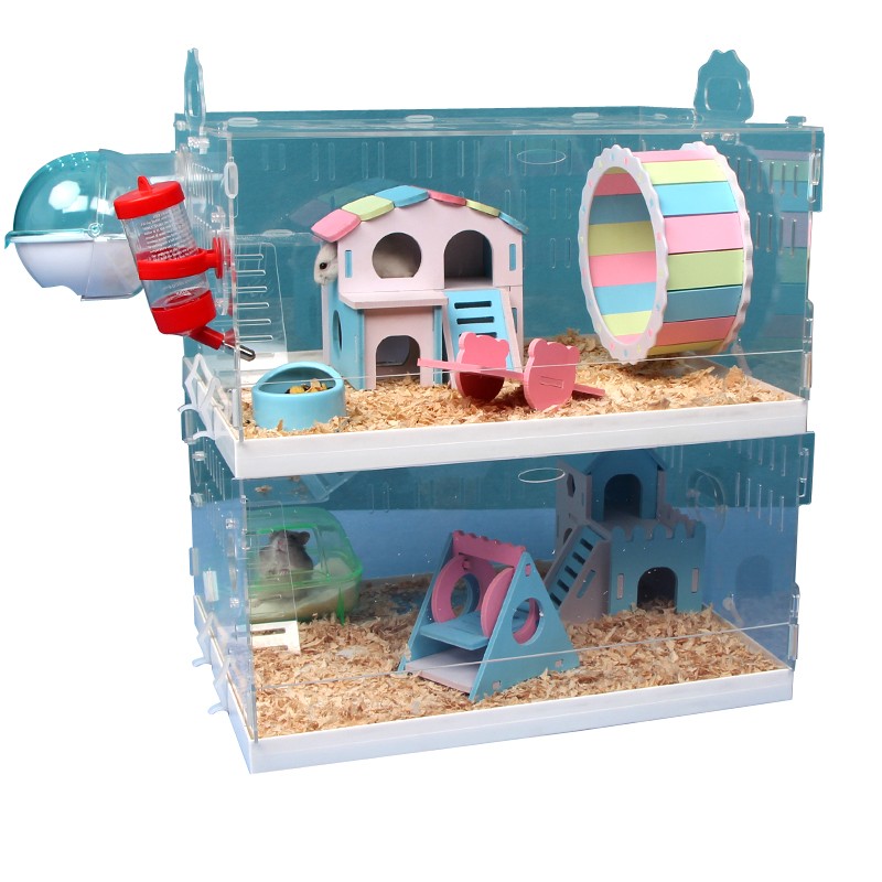 亚克力仓鼠笼子双层别墅超大透明仓鼠宝宝用品玩具金丝熊套餐城堡