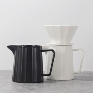 家用锥形折纸陶瓷滤杯咖啡器具过滤滴漏分享壶 几何手冲咖啡壶套装