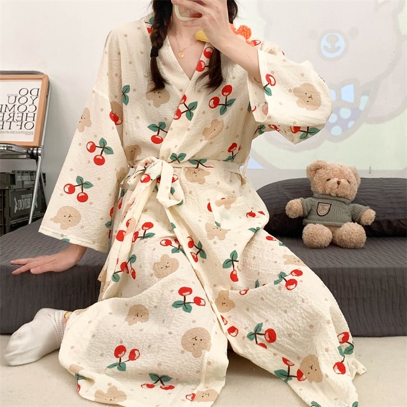 春秋长袖睡袍女士日式甜美可爱棉纱睡裙长款浴袍性感宽松家居服夏,女士内衣/男士内衣/家居服,睡袍/浴袍,淘宝优惠券,粉丝福利购,淘宝优惠卷