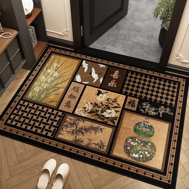 中古风入户门地垫2025新款玄关门口门厅进门脚垫高级感耐脏防滑垫,居家布艺,入户地垫,淘宝优惠券,粉丝福利购,淘宝优惠卷