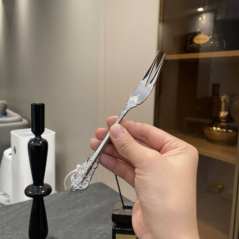 复古浮雕欧式宫廷 304不锈钢西餐餐具西式餐叉甜品叉子水果面条叉,餐饮具,西餐餐叉,淘宝优惠券,粉丝福利购,淘宝优惠卷