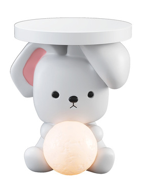 创意奶油风兔子摆件家居饰品客厅电视柜沙发旁茶几卧室牀头柜夜灯