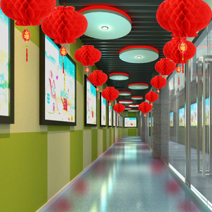 饰活动卡片 国庆中秋节灯谜挂纸商场幼儿园猜灯谜塑纸红灯笼布置装