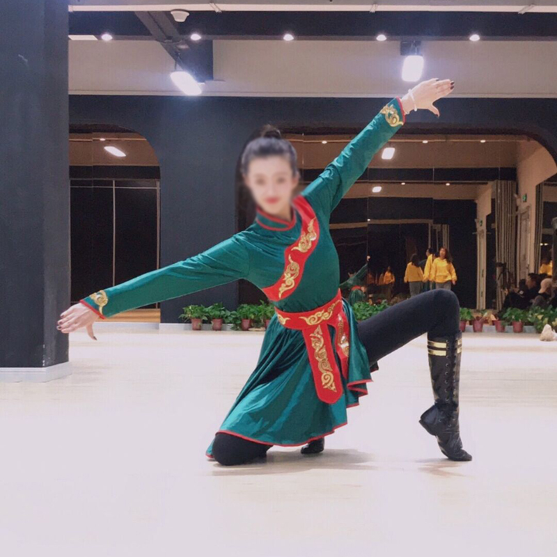 蒙古舞蹈演出服装大型节目表演服民族舞服女马步北美艺考舞台服装