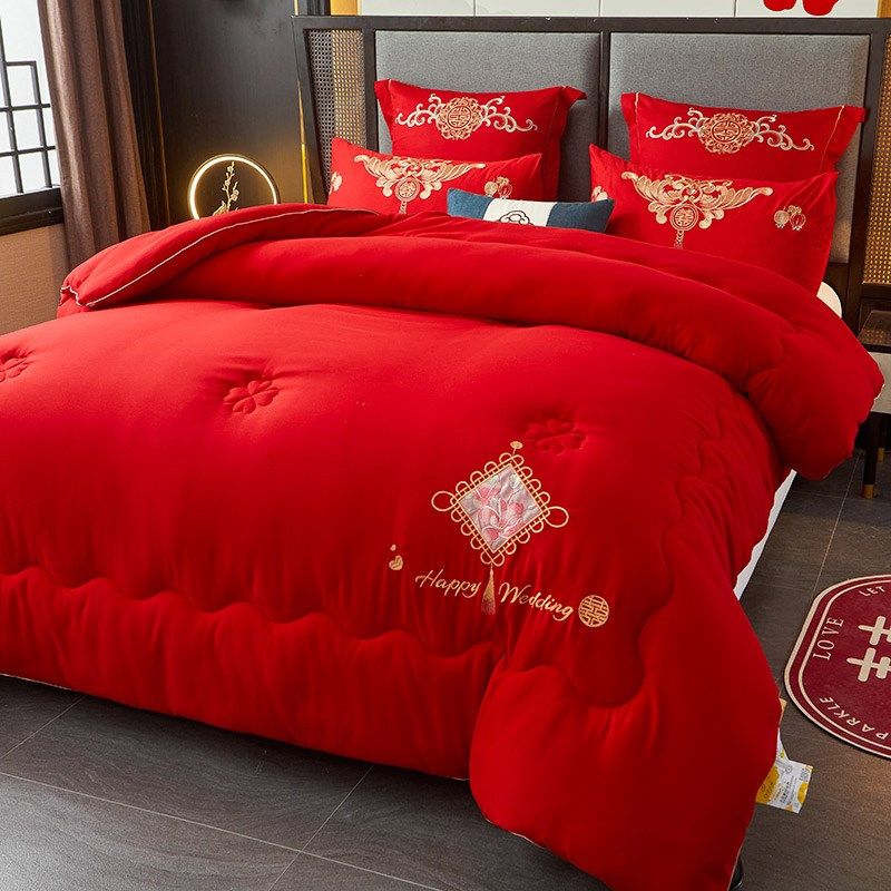 高级婚嫁被子结婚被芯婚庆加厚冬被红色绣花春秋棉被新婚双人喜被,床上用品,棉花被,淘宝优惠券,粉丝福利购,淘宝优惠卷