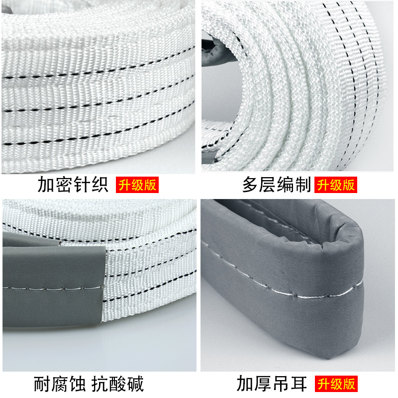 工业吊带5/10吨t3/4/6/8米尼龙起重吊带工程双扣扁平吊装带吊车带
