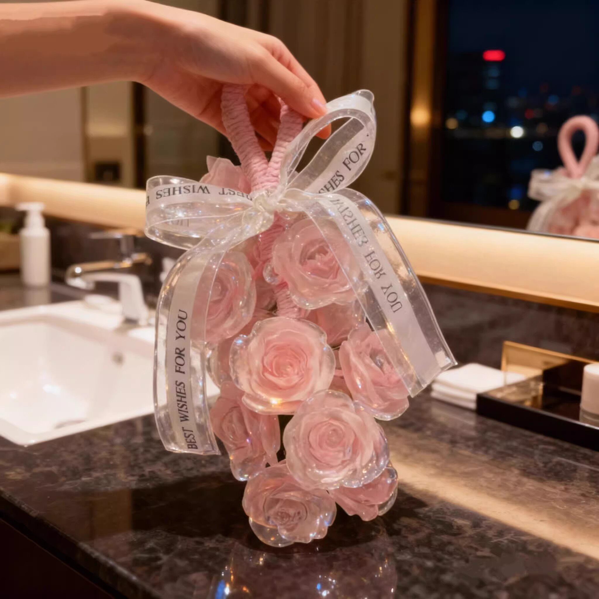 水晶玫瑰花葡萄香皂手工家用持久留香伴手礼生日礼物香薰精油肥皂