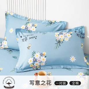 30x50全棉枕套單個(gè)40x60卡通枕芯內(nèi)膽套新款 純棉兒童枕頭套一對(duì)裝