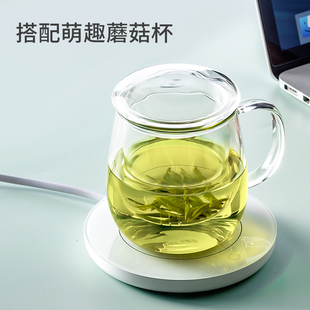 忆壶茶玻璃杯水杯泡茶杯蘑菇茶水分离带把手加厚杯子过滤家用办公