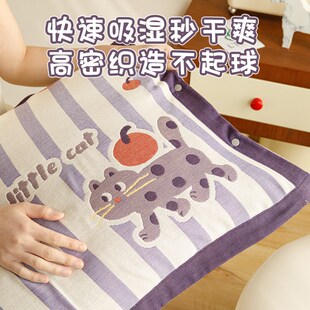 成人枕头套家用加厚全棉内胆套吸汗防头油 四层纱布枕套一对装