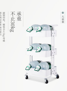 心家宜厨房家用小推车置物架婴儿新生儿用品落地移动零食收纳架子