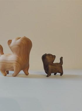 冰冷森林实木傲娇猫木雕抬头猫软萌治愈可爱桌面摆件