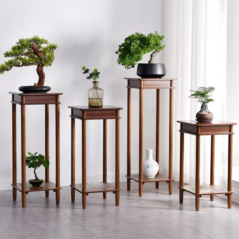 实木花架子置物室内落地式客厅吊兰装饰阳台简易黄金葛中式盆景摆