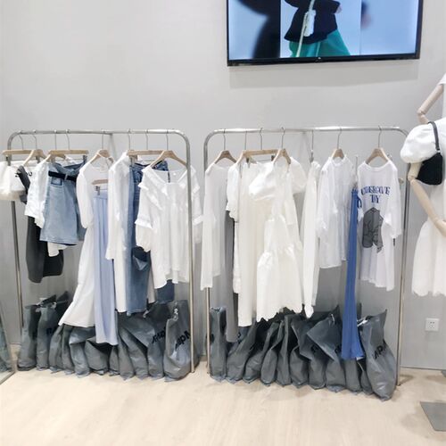 店衣架展示架不锈钢上墙壁挂式架童装侧挂架服装架落地架