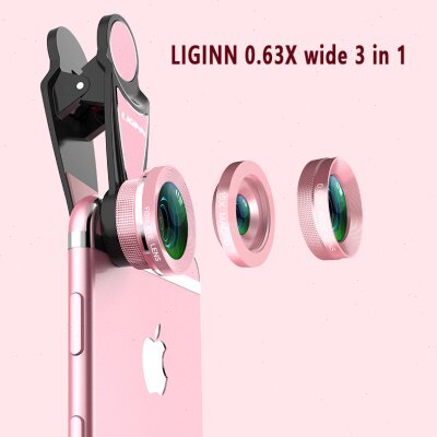 LIGINN立见手机镜头0.63广角+15X微距+198鱼眼三合一套装照相镜头