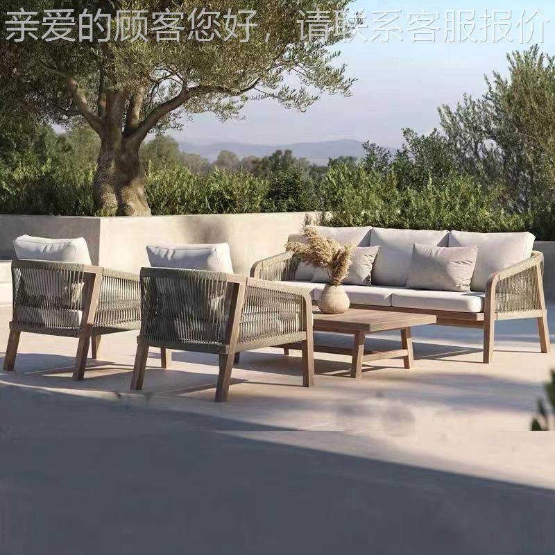室北户欧外实木沙发别墅庭院木花园休闲藤编外露天阳台718柚沙发,住宅家具,户外沙发,淘宝优惠券,粉丝福利购,淘宝优惠卷